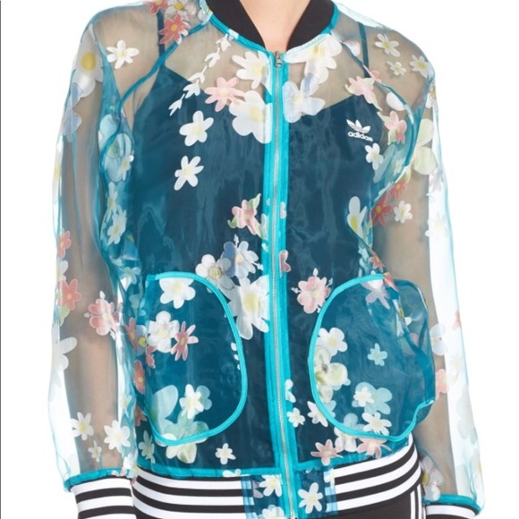 adidas blue floral jacket